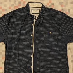 Paper denim and cloth button up